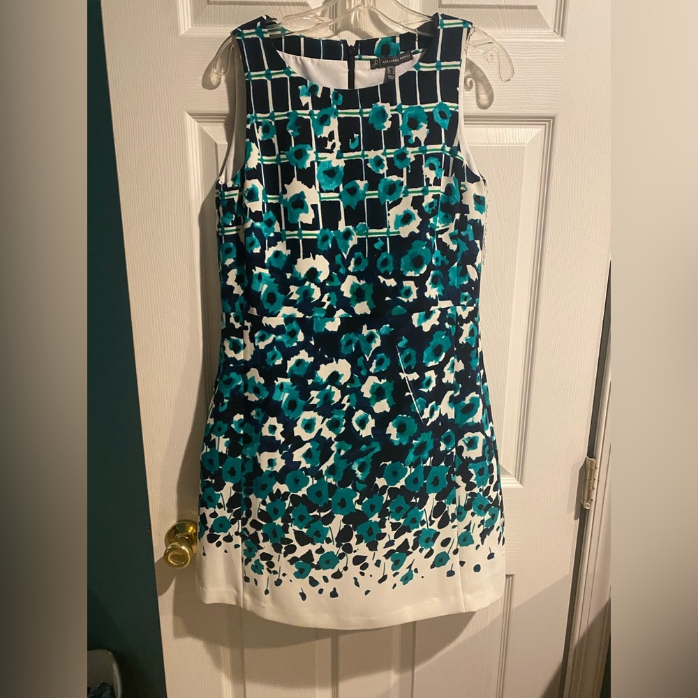 NWT Adrianna Papell floral dress size 6. Identical used for $55. Scuba fabric